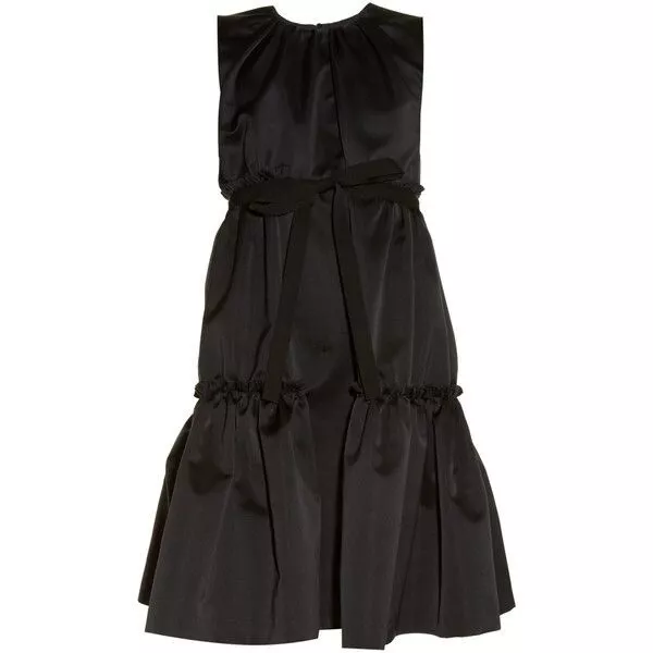 ROCHAS Womens Tiered duchess-satin sleeveless dress in black size S