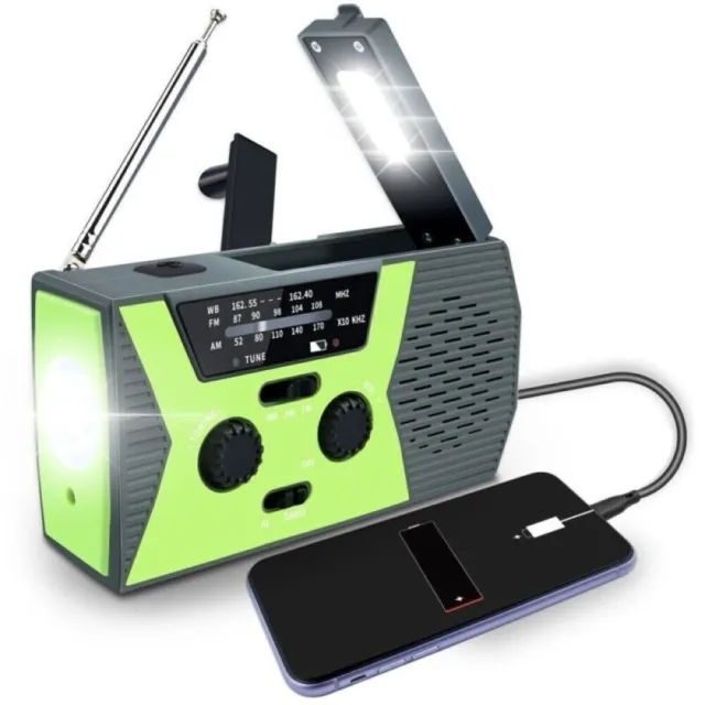 Tragbares Solar Radio AM FM NOAA Kurbel radio LED Notfall USB Handyladefunktion