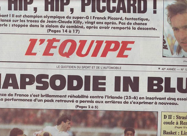 Journal L'Equipe Du 27/01/1983 – Rugby France / Écosse – Tournoi Des 5 Nations – Édition Originale