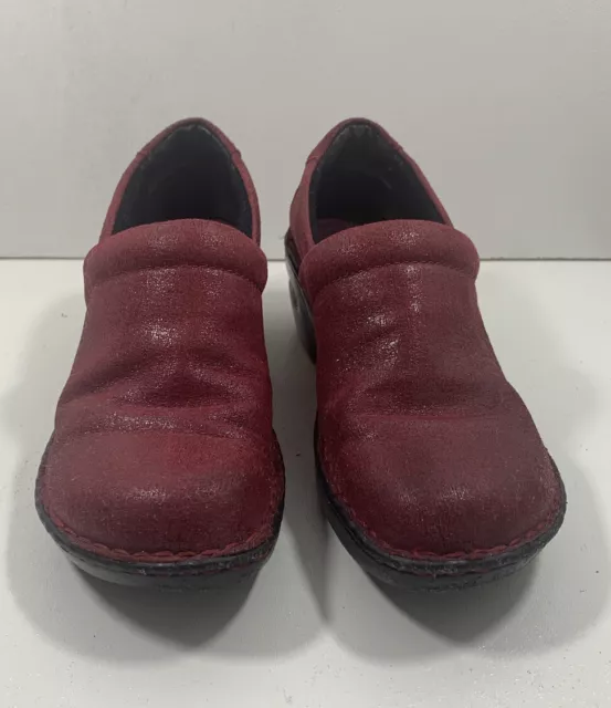 BOC BORN Margaret Clogs 13084 Red Shoe Slip On Comfort Women’s US 8 EU 39 2