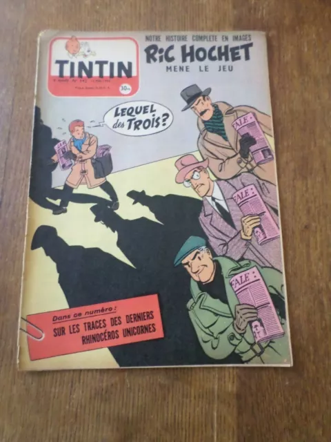 TINTIN JOURNAL n° 342, 1955, BD, COMICS, RIC HOCHET, HERGE' TOURNESOL