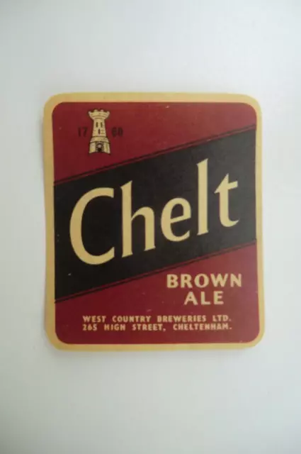 Mint West Country Breweries Cheltenham Chelt Brown Ale Brewery Beer Bottle Label
