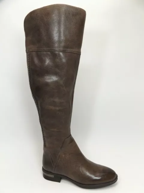 WOMENS VINCE CAMUTO Pedra Over The Knee Leather Taupe Riding Boot Size 6.0 WIDE