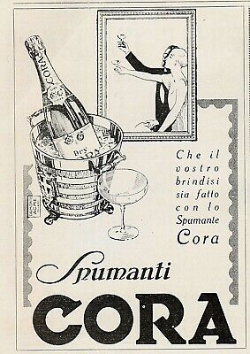 PUBBLICITA' 1928 AMARO CORA AL SELZ DISEGNO BOTTIGLIE APERITIVO TORINO DALMONTE 