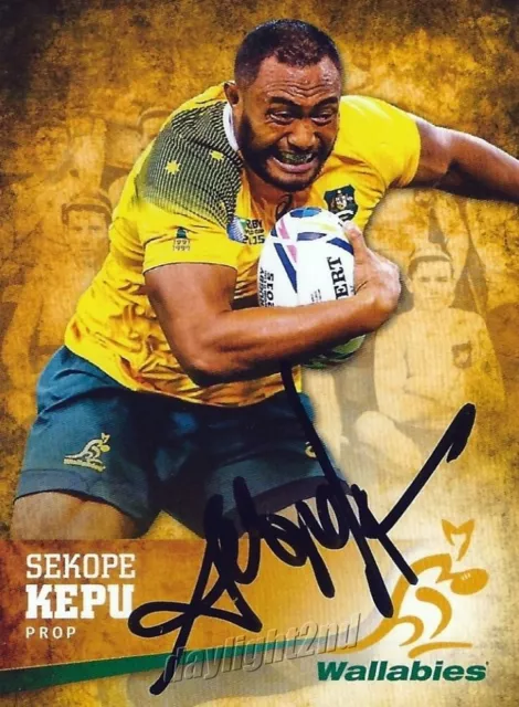 ✺Signed✺ 2016 WALLABIES Rugby Union Card Card SEKOPE KEPU