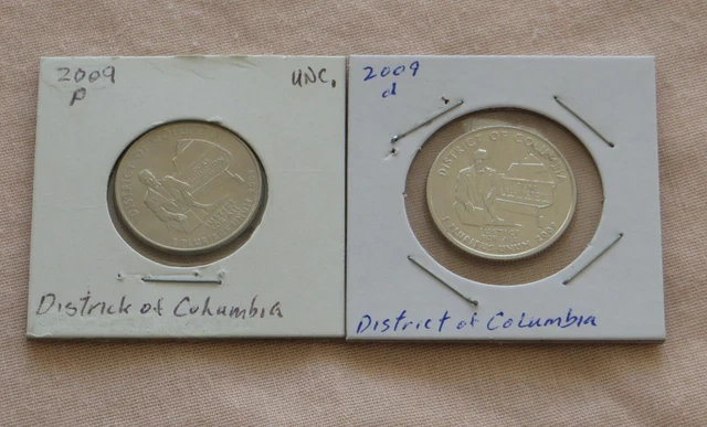 2009pd District of Columbia Territories Quarters (L41P9-10) Nice set of Quarters
