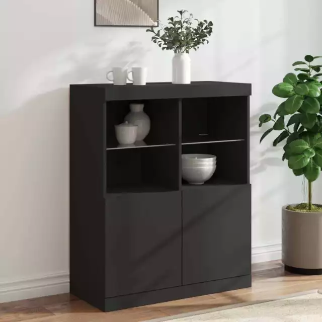 vidaXL Sideboard with LED Lights Black 81x37x100 cm