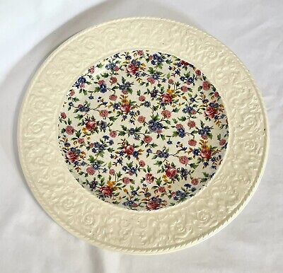 Vtg Pre-1960 Royal Winton Grimwades Ivory Old Cottage Chintz Charger Plate