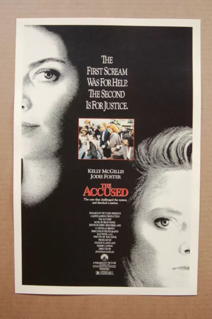 The Accused Lobby Card Movie Poster Jodie Foster Kelly McGillis