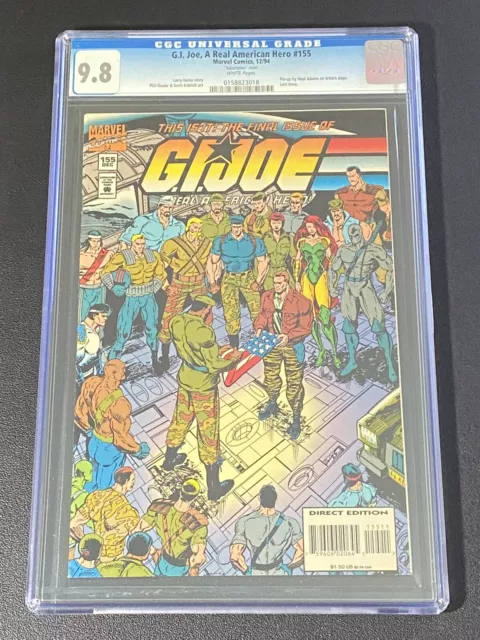 GI Joe #155 CGC 9.8 White Pages 1994 Marvel Low Print Run Last Issue