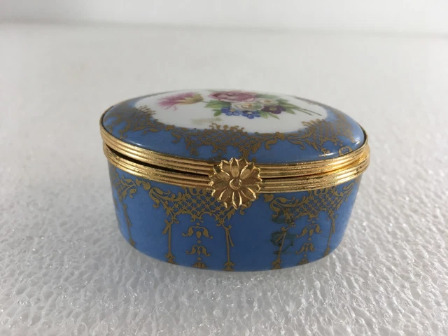 Boîte En Bois Peinte à La Main Avec Fleurs - Décoration Vintage, Occasion, Idéale Pour Rangement Ou Cadeau