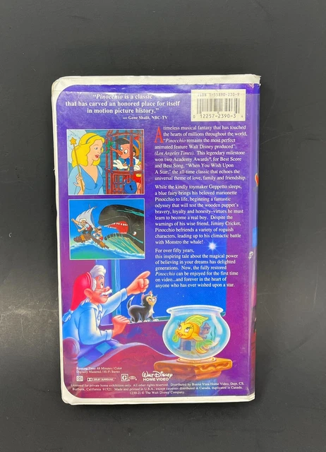 Pinocchio Menu WALT DISNEY'S MASTERPIECE Pinocchio VHS Rare Collector's £7.27 ...