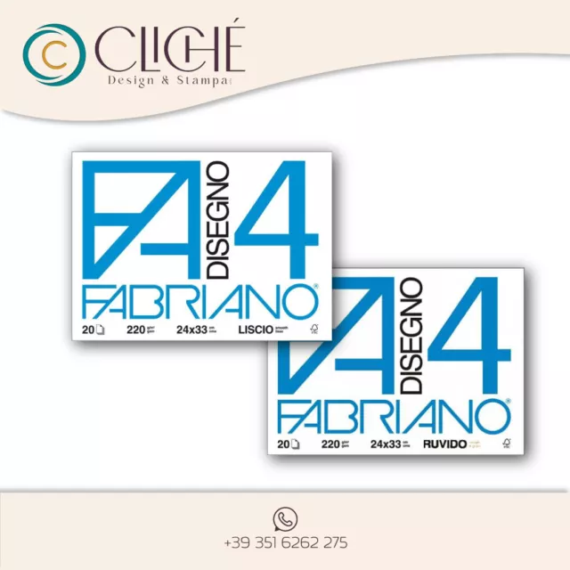 FABRIANO ALBUM DA disegno F4 20 fogli 4 angoli - 24x33 cm - Liscio