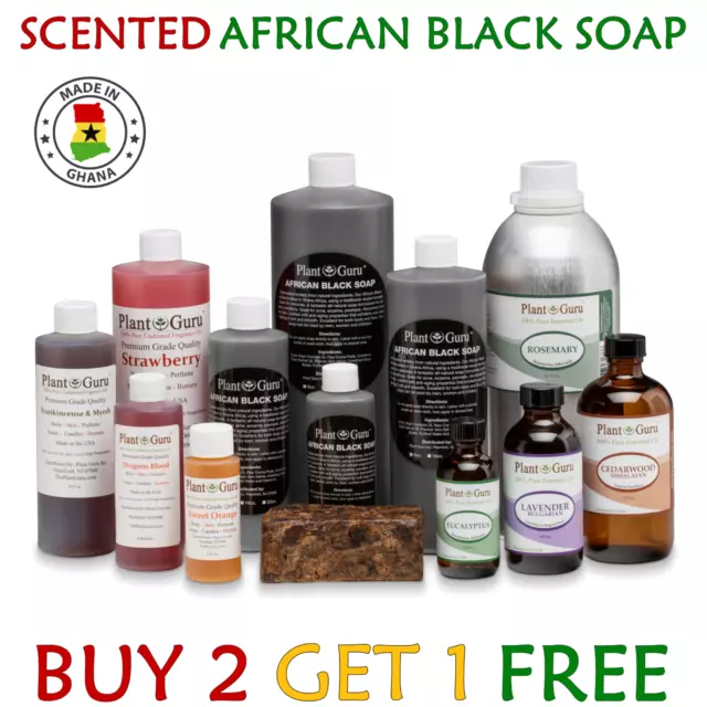 8 oz. SCENTED African Black Soap Liquid Raw 100% Pure Organic Body Face Wash