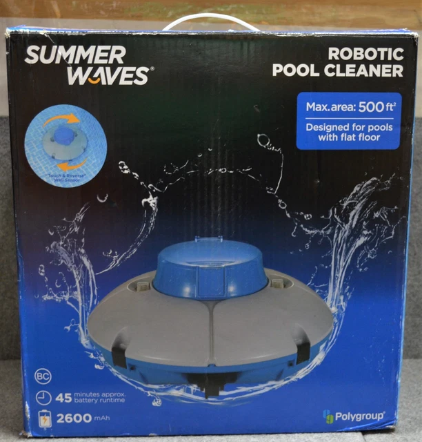 SUMMER WAVES ROBOTIC Cordless Rechargeable Swimming Pool Vacuum Cleaner