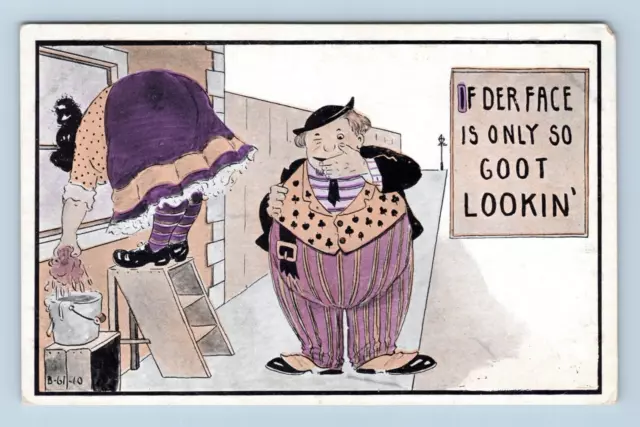 Romance Comicif Der Face is Goot Lookin Fat Joke UNP DB Postcard N9