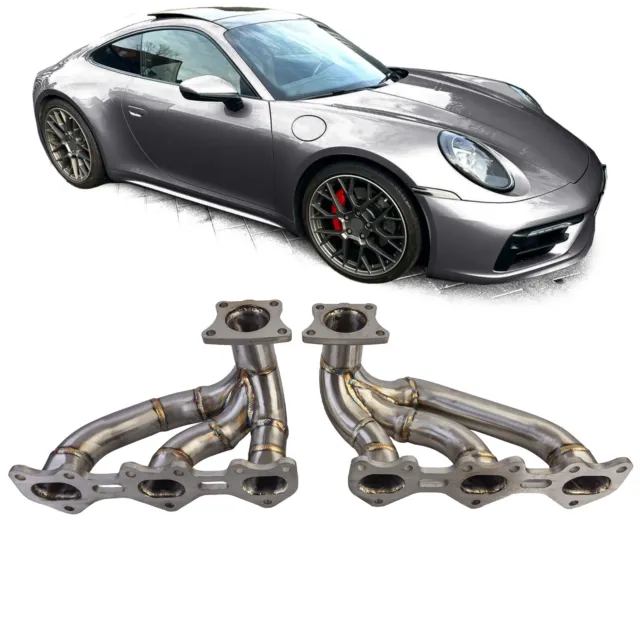 Rennsport Edelstahl Downpipes Ersatzrohre für Porsche 992 Carrera ab 2019