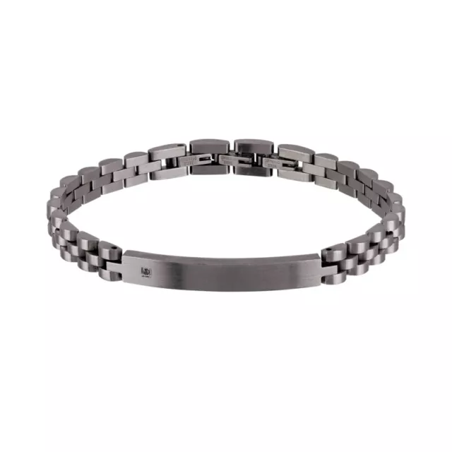 BRACCIALE BREIL Uomo BLACK DIAMOND In ACCIAIO SATINATO Con Diamante Nero TJ2400