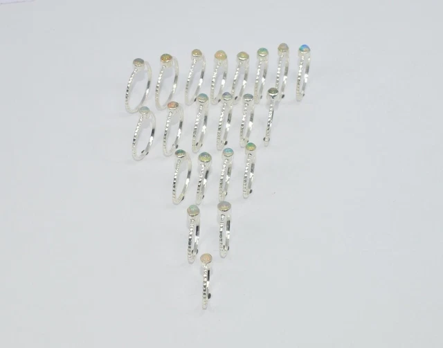 WHOLESALE 21PC 925 SOLID STERLING SILVER ETHIOPION OPAL RING LOT c709