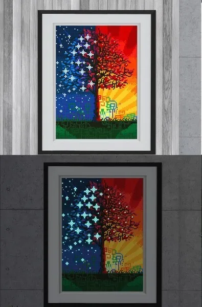 Diamond Painting Set Baum •leuchtet Im Dunkeln• ca. 40 x 30 cm