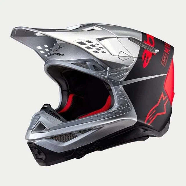 Alpinestars (MX24) Helmet - S-M10 *22:06** Flood (Silver/Black/Orange Fluo M&G)