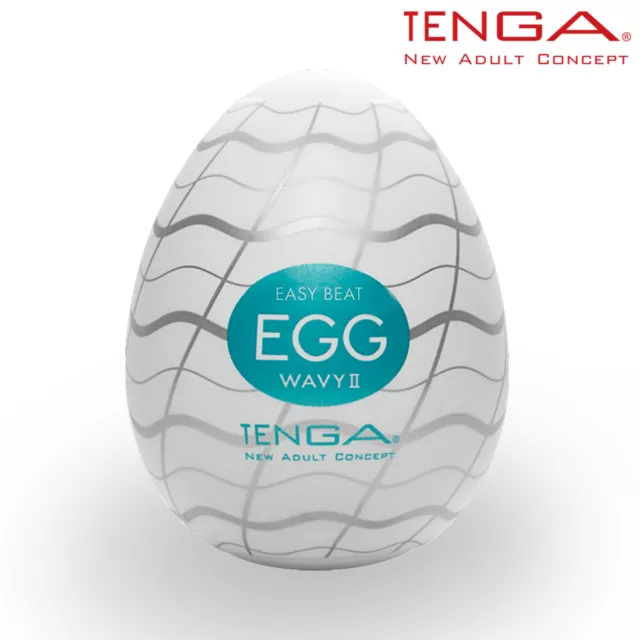 TENGA EGG WAVY II - TPE Silicone Stroker for Penis Hand-Job - Male Stimulator