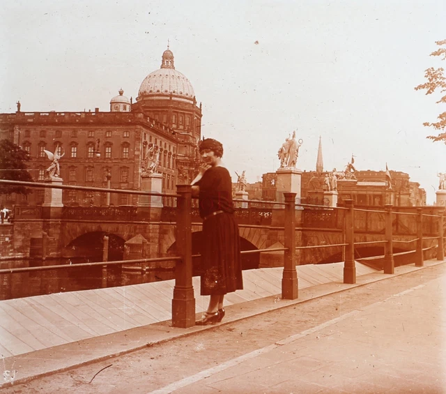 Germania Berlino Palais Imperial Donna Modalità c1930 Foto Placca Stereo Vintage