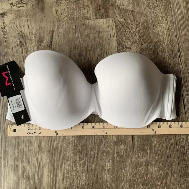 Maidenform Self Expressions Womens Extra Coverage Strapless Bra Size 42C White 3