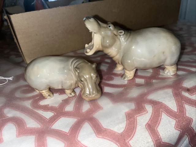 Two Otagiri Hippopotamus Figures