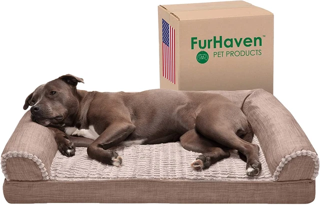 Furhaven Orthopedic Dog Bed for Large/Medium Dogs W/ Removable Bolsters & Washab