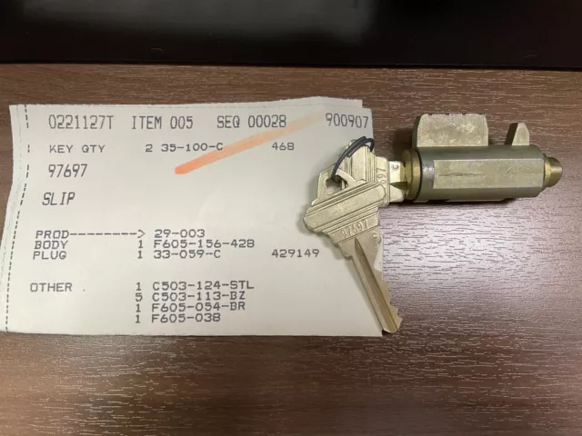 Schlage F Series Lock Cylinder, #29-003, Old Style (Non-Compressible), NOS