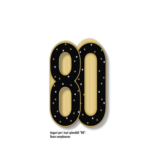 Auguri Anziano Uomo Biglietto 80° Compleanno Nato Nel 1945 - Design Con