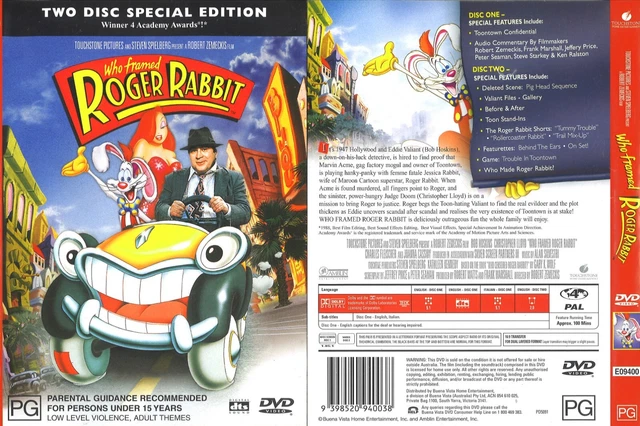 Rogar Rabbit Dvd 124D NEW SEALED Dvd Region 4 Who Framed Roger Rabbit $15.80 - PicClick AU