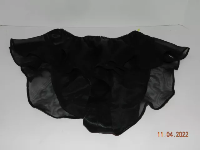 Vintage black flutter panties second skin sheer size Small S unbranded
