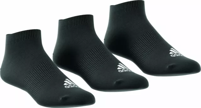 Adidas Hombre Mujer Niños Tobillo Pana T 3er Paquete Calcetines de Deporte Negro