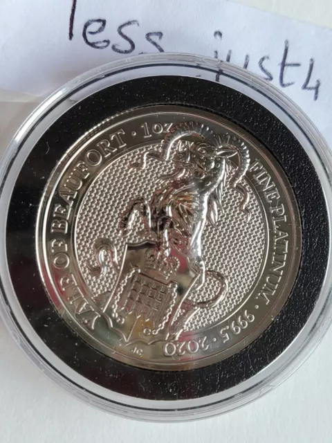 2020 Yale Beaufort one ounce 1 Oz platinum bullion coin Queens beast