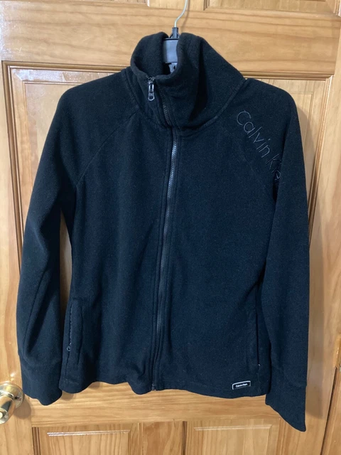 Calvin Klein Performance Black Full Zip Fleece w Headphone Access Womens Med.