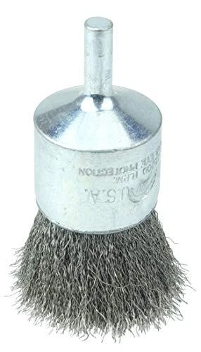 36285 Wolverine 1" Crimped Wire End Brush, 006" Stainless Steel Fill, 1/4" St...