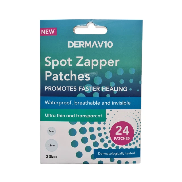 DERMA V10 SPOT Zapper Patches Hydrocolloid Zit Acne Pimple Dot Sticker ...
