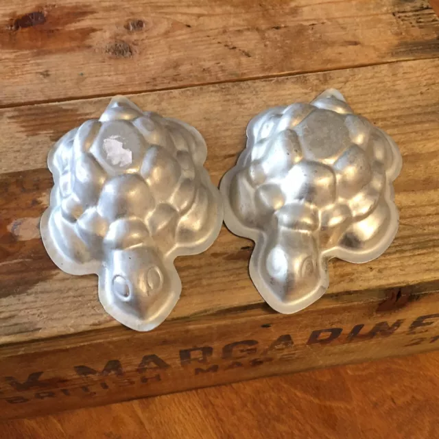 Coppia Vintage Piccoli Stampi Gelatina Alluminio Singoli - Tartarughe - Ottimo! –