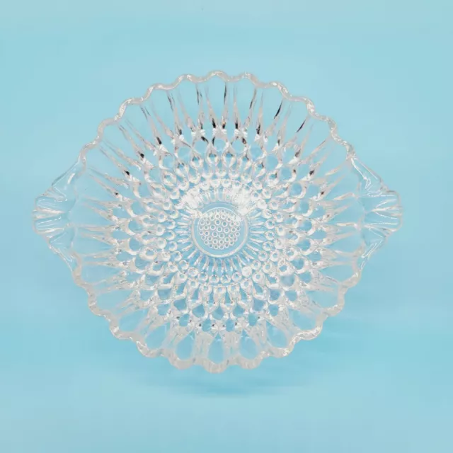 Vintage Cut Glass Relish Dish Nut Serving Bowl Clear Crystal 5.5"