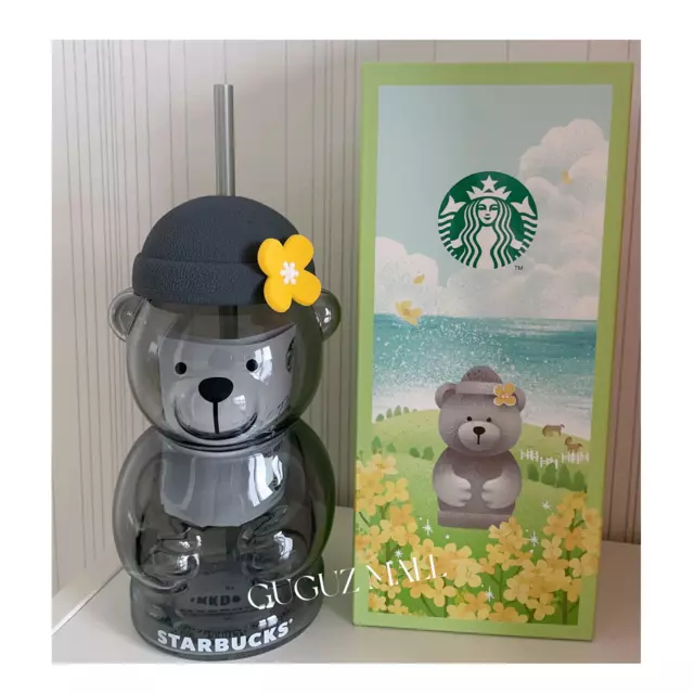 STARBUCKS KOREA 2024 Jeju Bearista Bears Glass Cold Cup 591ml Limited