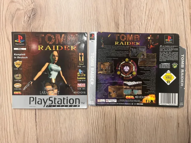 Tomb Raider Platinum Front- und  Backcover Sony Playstation 1 ps1 „KEIN SPIEL“