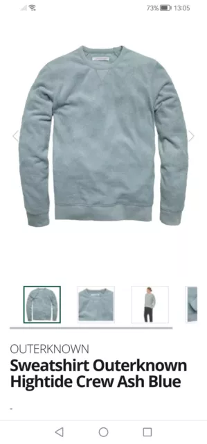 Outerknown Hightide Crew Neck Terry Sweatshirt Ash Blue Size XL BNWT RRP £115