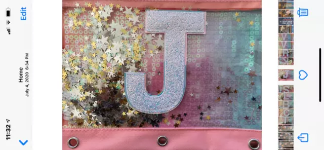 Nwt Justice Girls Ombre Initial “J”Shaky Pencil Case