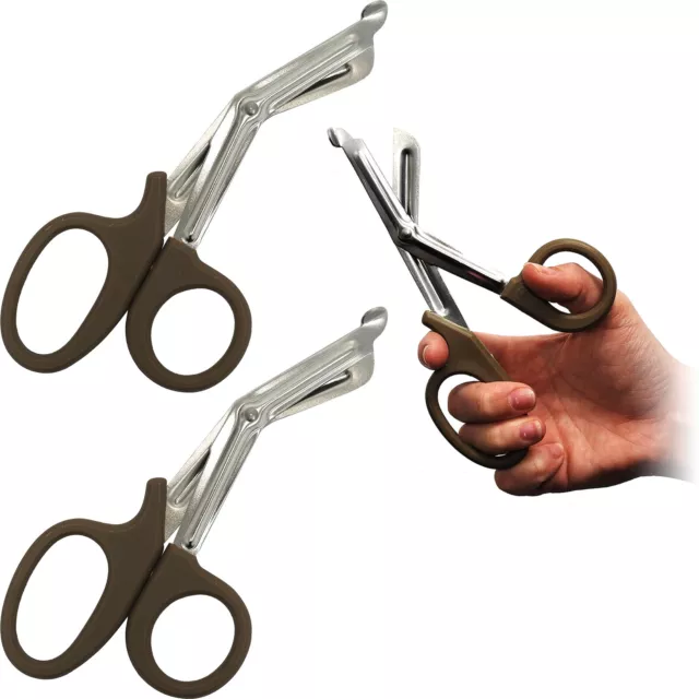 Surgimax Pro Large 18cm Premium Medic Tuff Cut Scissors Shears Brown Twin Pack