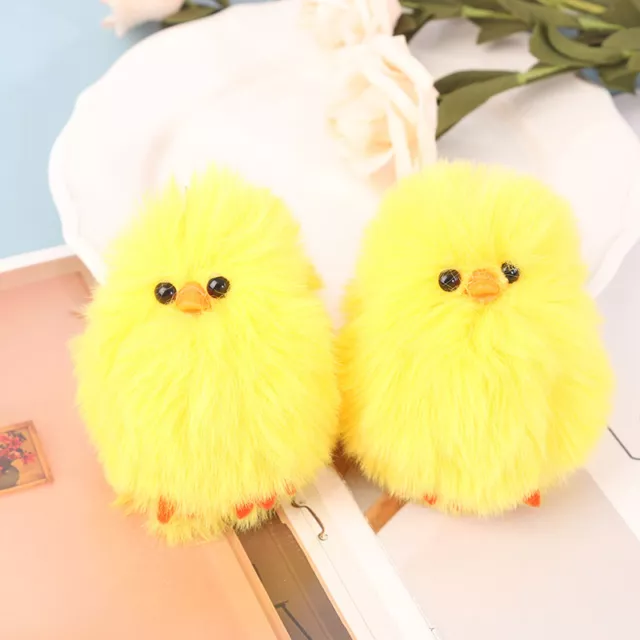 2Pcs Easter Chick Keychain Plush Chicken Keyring,Yellow Chick Easter Party De Sp