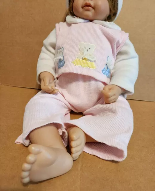 22" Realistic Looking Baby Girl Doll with Hat 3