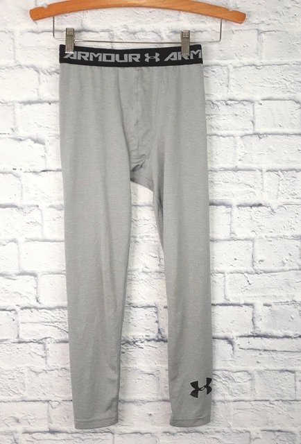 Under Armour Fitted Heatgear Base Layer Pants Youth Medium Gray 23x23 Upf 30+