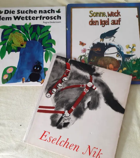 3 Kinderbücher: Eselchen Nik, Sonne weck den igel auf, Die Suche nach dem Wetter